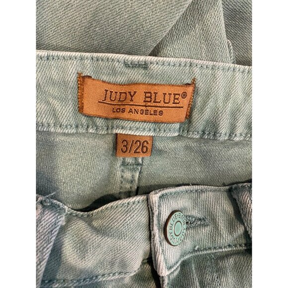 Judy Blue Women's High Waist Sea Green Garment Dyed 90s Straight Leg Jean 3/26 - Picture 6 of 7